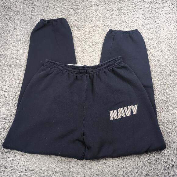 US Navy Pants Adult Medium Blue Jogger Athleisure Sweatpants Training USA Made - Picture 1 of 9